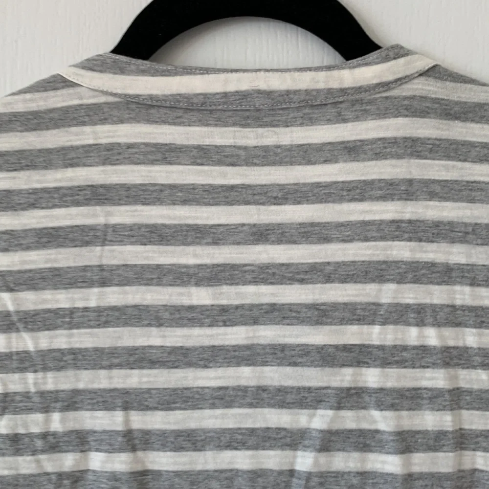 NWT LOFT 100% Cotton Stripe Deep V-Neck Long Sleeves Tunic Top Size Large - Picture 10 of 12